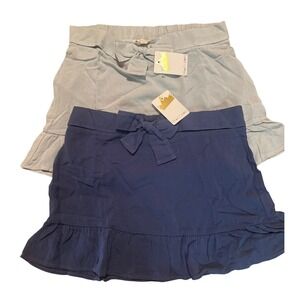 Crown of Hearts Ruffle Skirt Set Seafoam/Blue Elastic‎ Waist Bow Kids Size L